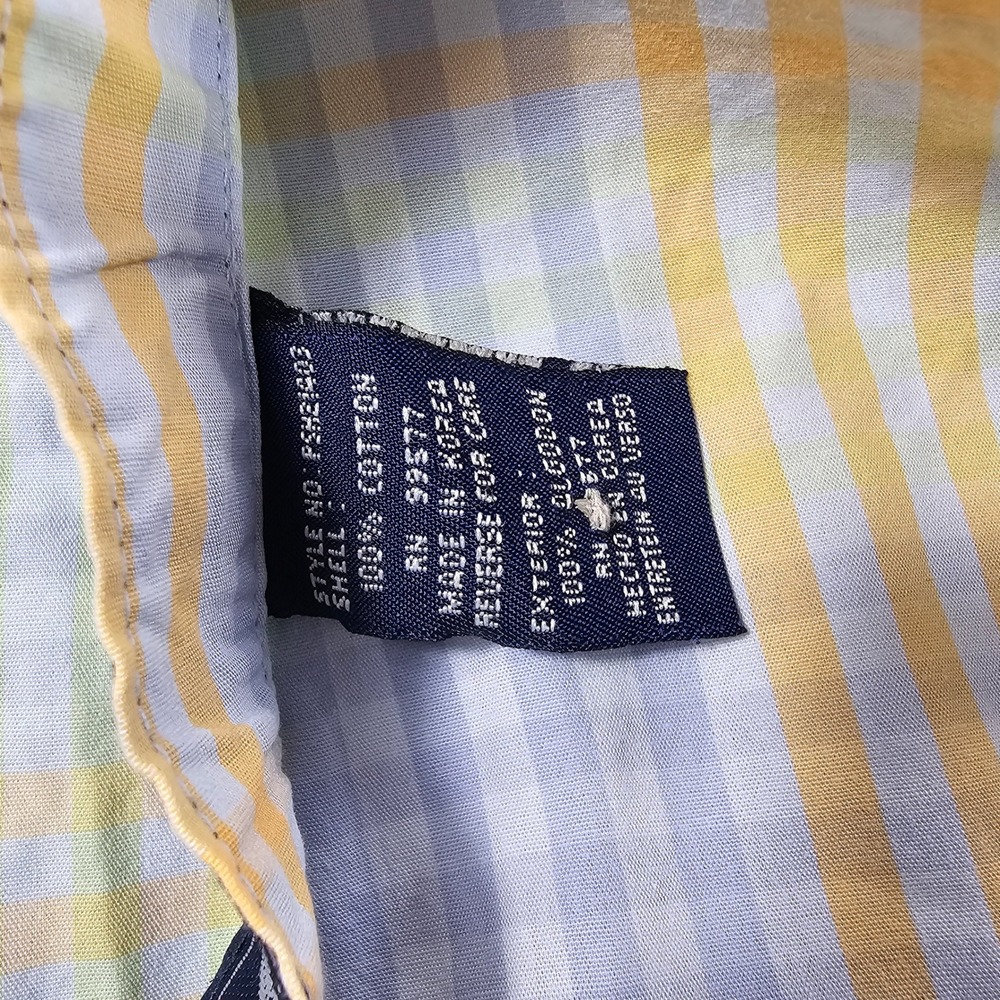 Phat Farm Button Down Shirt MENS XL Yellow Blue Plaid Vintage Y2K Streetwear - Picture 11 of 16